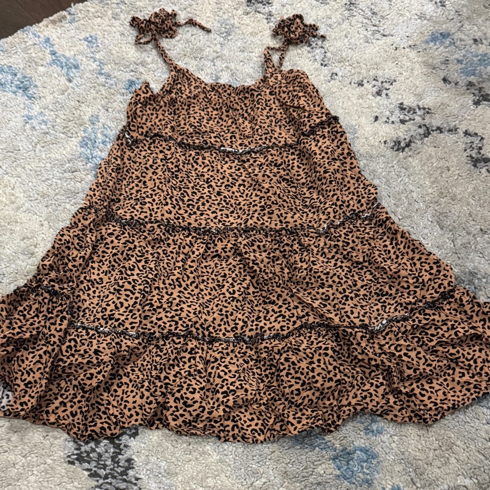 SHEIN Kids Brown Leopard Dress Girl’s size Small